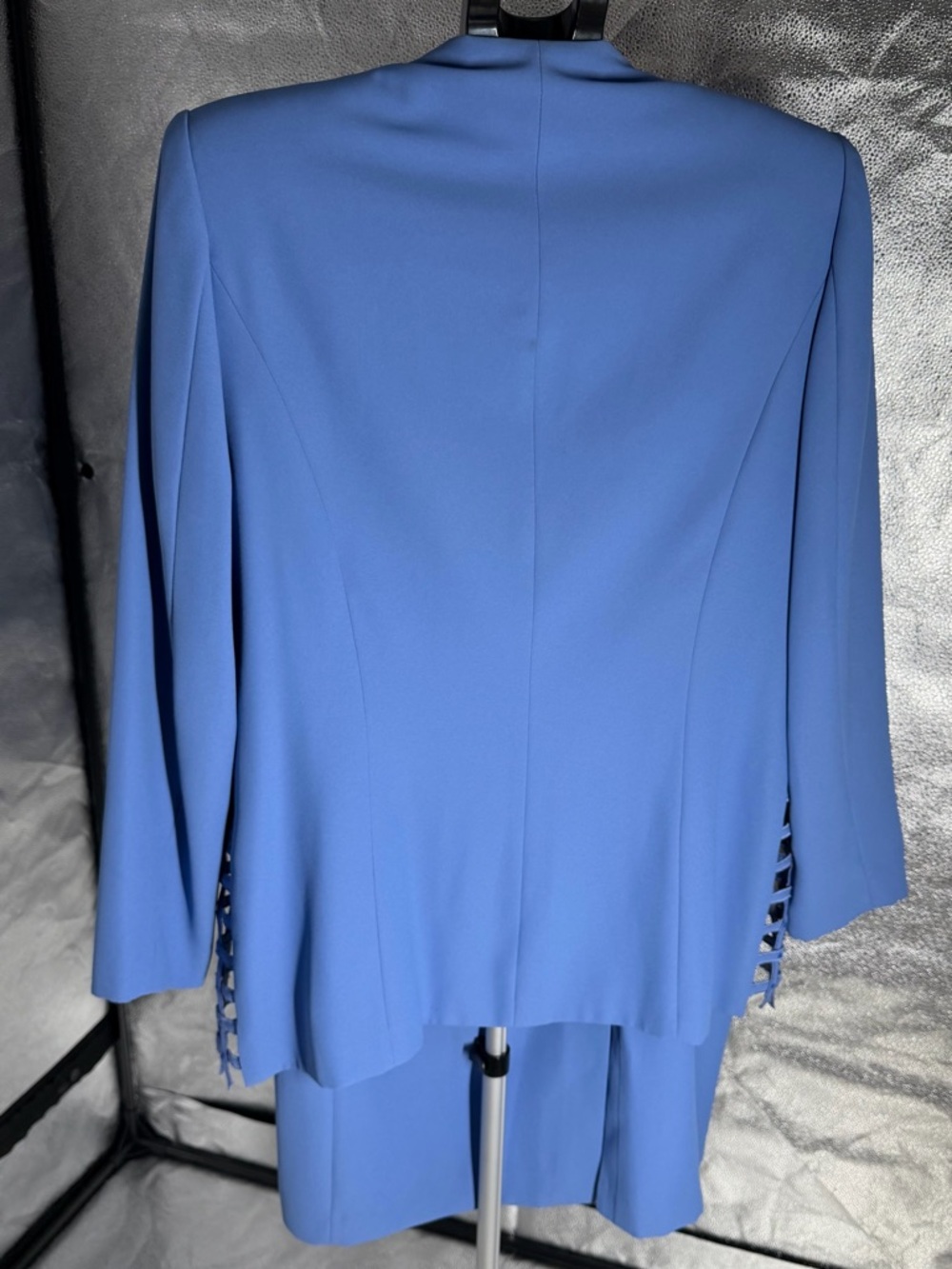 Moshita Coulture Embellished Periwinkle Blue 2pc Church Skirt Suit Jacket Sz 14 - Picture 2 of 6
